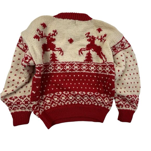 NEW One Of A Kind By Shirley Duffy Handmade Kids Reindeer Sweater 8/10 Medium - Picture 2 of 11